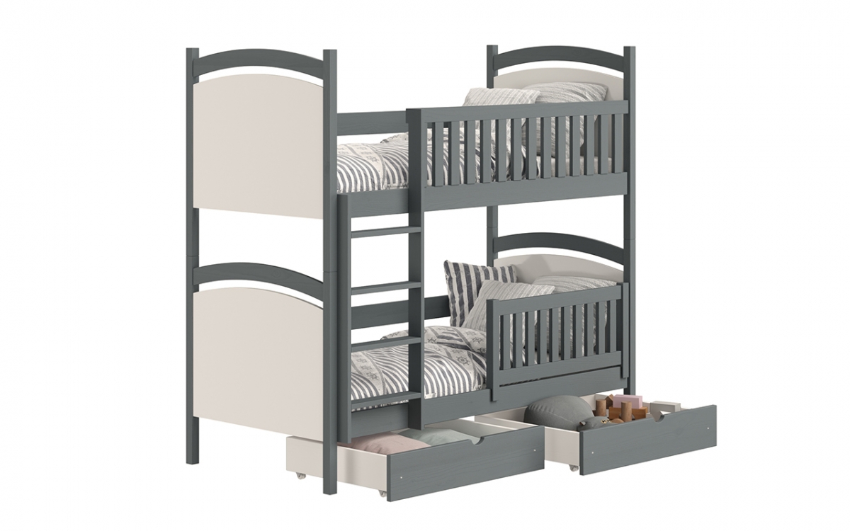 Amely emeletes ágy, szárazon törölhető rajztáblával - grafitszürke, Méret 80x190 postel dzieciece 