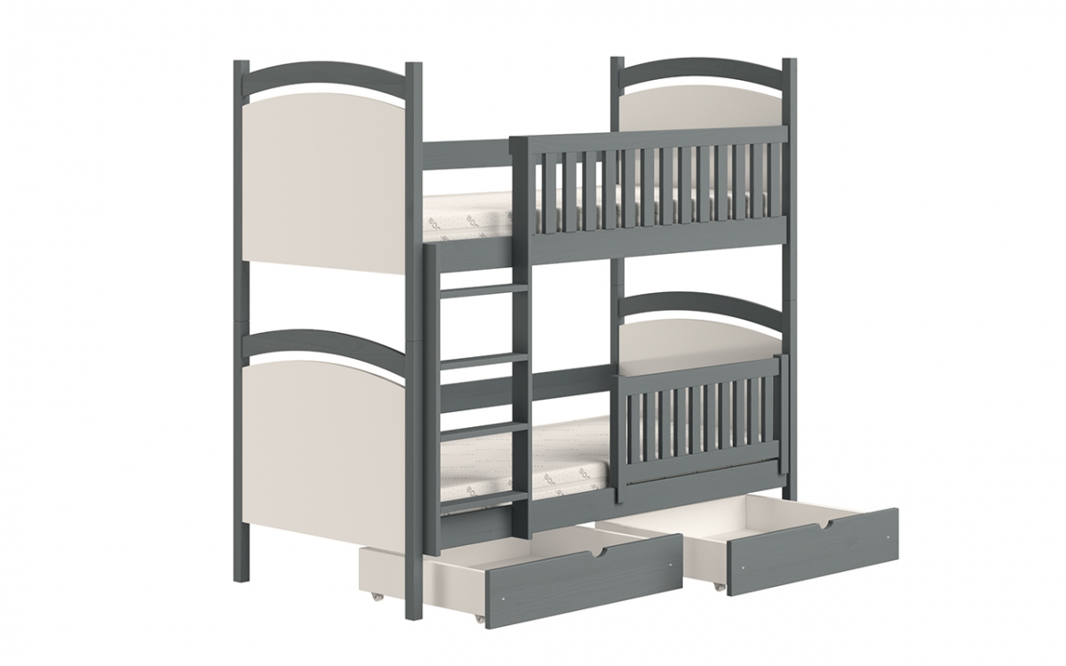 Amely emeletes ágy, szárazon törölhető rajztáblával - grafitszürke, Méret 80x190 patrová  postel dzieciece 