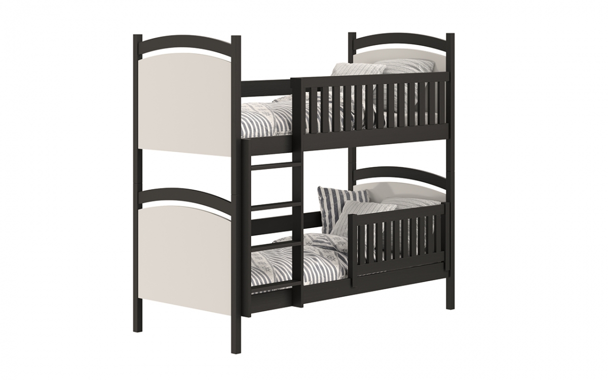 Amely emeletes ágy, szárazon törölhető rajztáblával - fekete, Méret 80x160  fekete postel z drewniana drabinka 