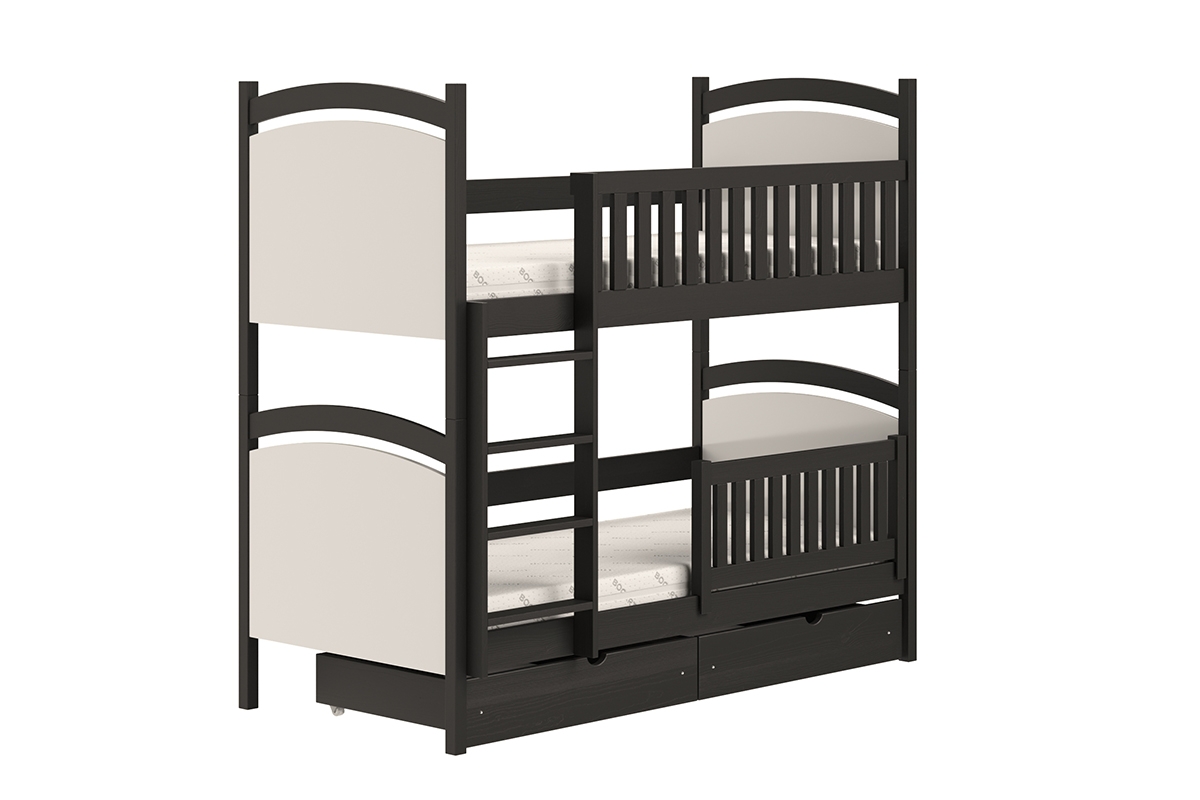 Amely emeletes ágy, szárazon törölhető rajztáblával - fekete, Méret 80x200 postel patrová  z biala tablica suchoscieralna 