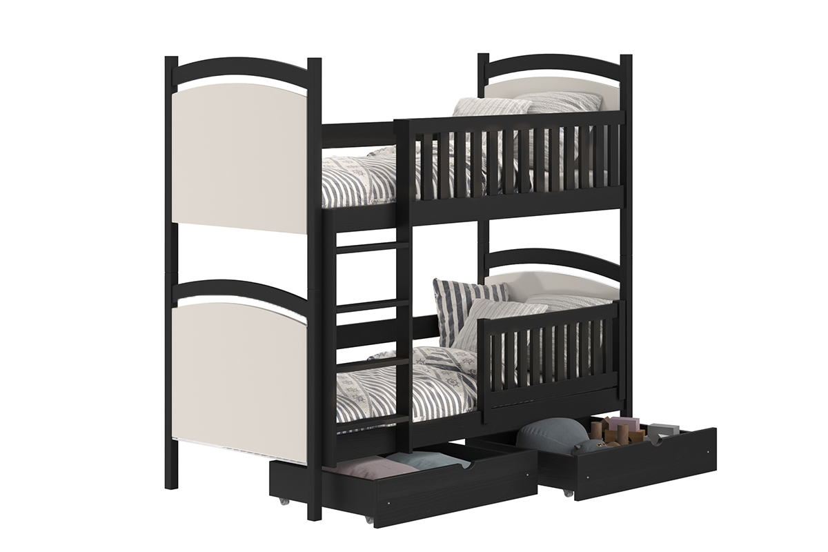 Amely emeletes ágy, szárazon törölhető rajztáblával - fekete, Méret 90x200 postel patrová  z biala tablica 