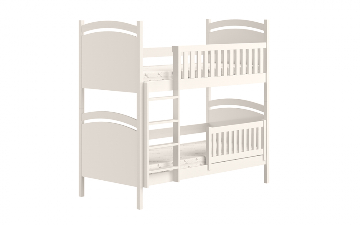 Amely emeletes ágy, szárazon törölhető rajztáblával - fehér, Méret 80x160  biale postel fából z drabinka 
