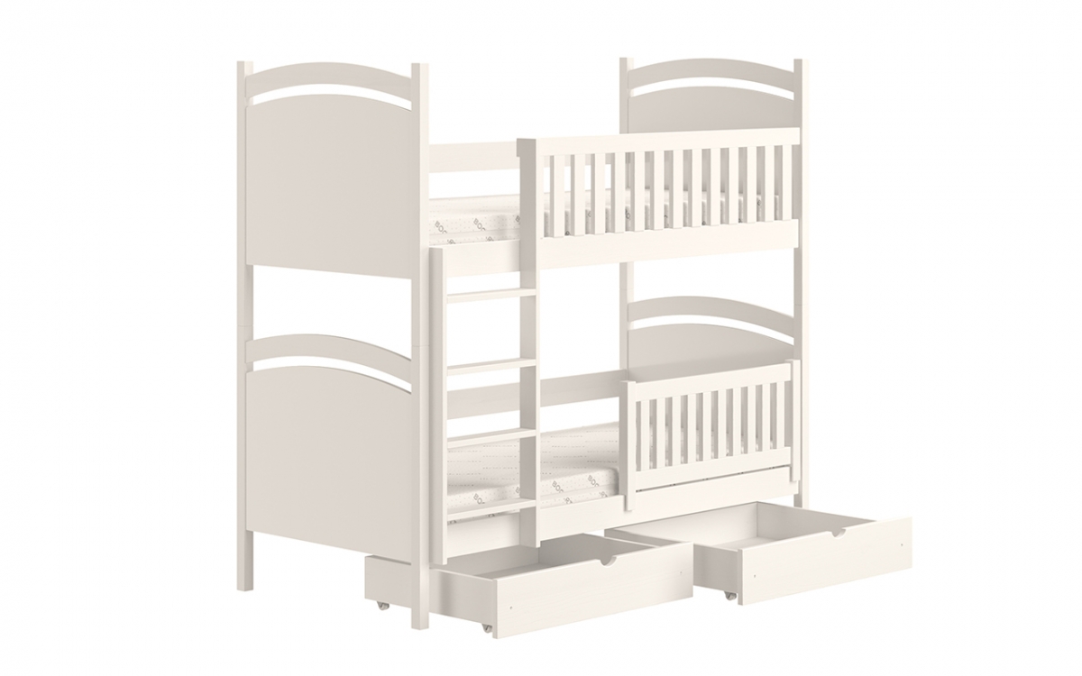 Amely emeletes ágy, szárazon törölhető rajztáblával - fehér, Méret 80x190 biale postel patrová  