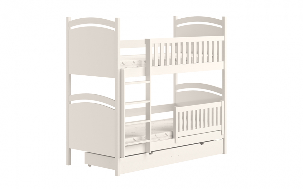 Amely emeletes ágy, szárazon törölhető rajztáblával - fehér, Méret 90x180 wysokie postel patrová  z drabinka 
