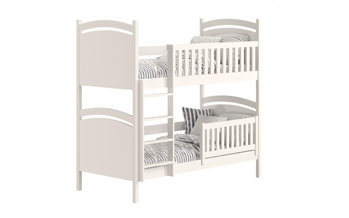Amely emeletes ágy, szárazon törölhető rajztáblával - fehér, Méret 90x190 biale postel patrová  z barierkami zabezpieczajacymi 