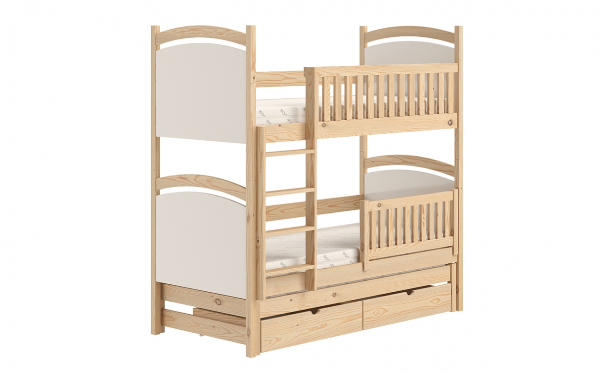 Amely kihúzható emeletes ágy, rajztáblával - fenyőfa, 90x180 postel patrová  z bialymi tablicami 