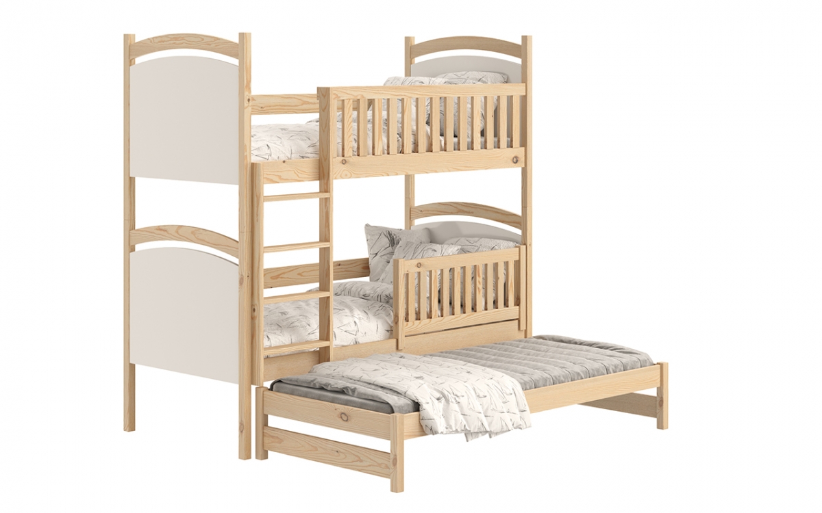Amely kihúzható emeletes ágy, rajztáblával - fenyőfa, 90x190 sosnowe postel z barierka  