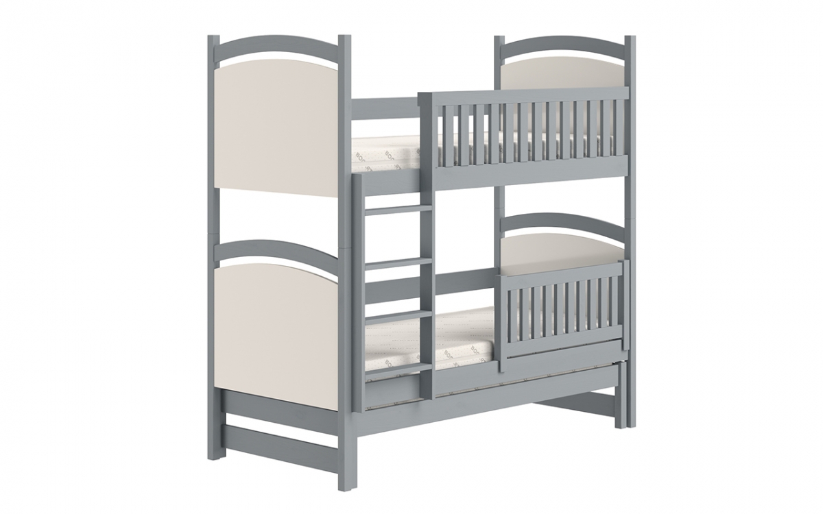 postel patrová  výsuvná s tabulí na suché mazání Amely - Barva šedý, 80x180  postel patrová  z bialymi tablicami 