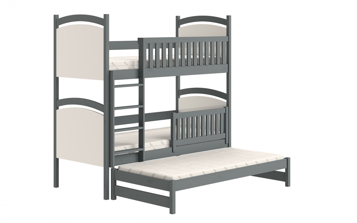 Amely kihúzható emeletes ágy, rajztáblával - grafitszürke, 80x200 postel z wysokimi barierkami 