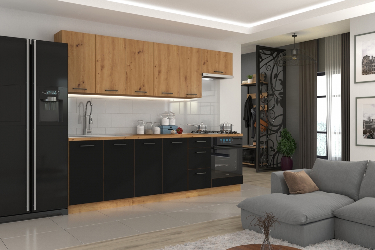 Emirel 15 D OTW BB - Skrinka dolná otvorená  kolekcia nábytku kuchynského Emirel - vizualizácia 1