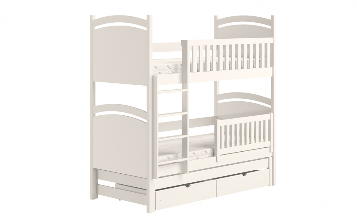 postel patrová  výsuvná s tabulí na suché mazání Amely - Barva Bílý, 80x160 biale postel dětské, s zásuvkami 