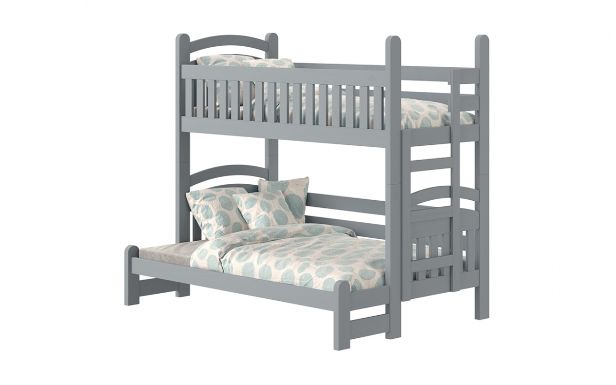 Patrová postel Amely Maxi 80x200/120x200 pravá - šedá šedý postel patrová , dřevo 