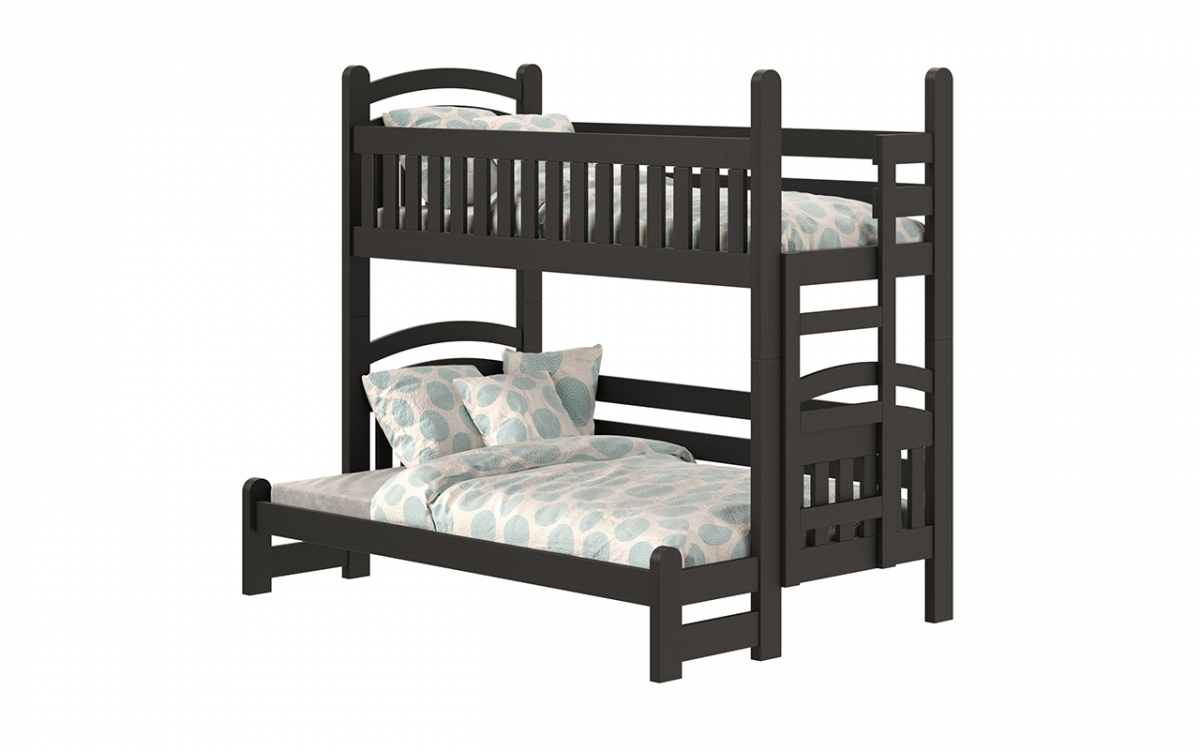 Amely Maxi emeletes ágy, jobb oldal - fekete, 90x200/120x200 wysokie postel patrová  
