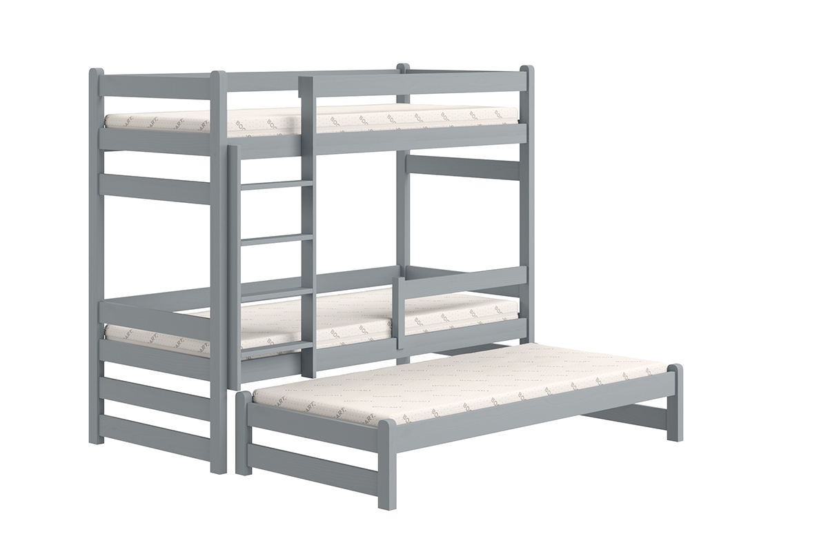 Detská posteľ poschodová s výsuvným lôžkom Alis PPV 018 - šedý, 90x200 Posteľ poschodová s výsuvným lôžkom Alis PPV 018 - Farba šedý 