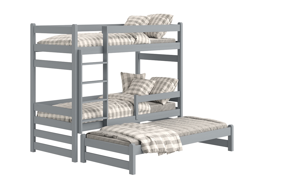 Detská posteľ poschodová s výsuvným lôžkom Alis PPV 018 - šedý, 90x180 Posteľ poschodová s výsuvným lôžkom Alis PPV 018 - Farba šedý 