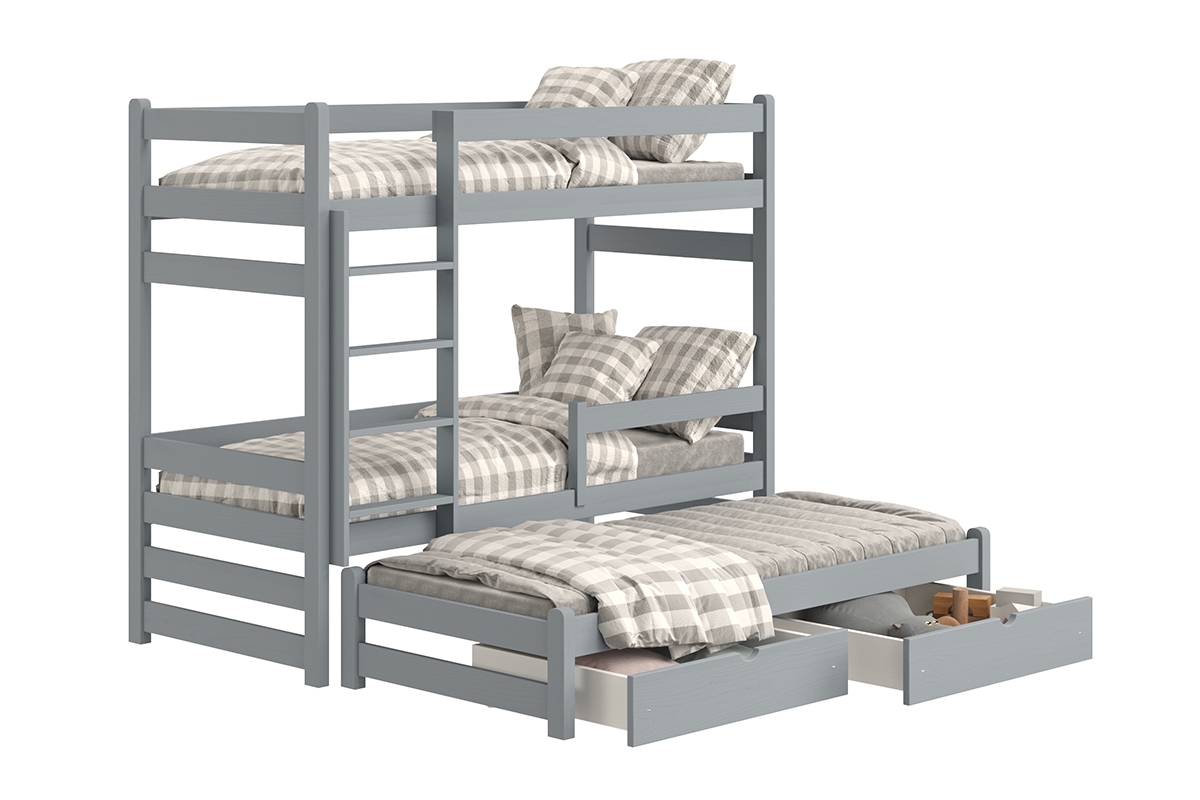 Detská posteľ poschodová s výsuvným lôžkom Alis PPV 018 - šedý, 90x180 Posteľ poschodová s výsuvným lôžkom Alis PPV 018 - Farba šedý 