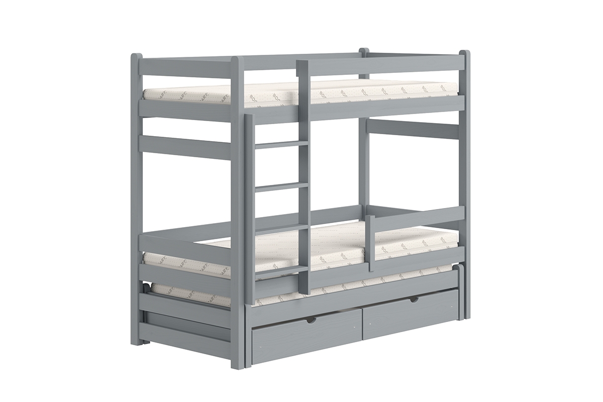 Detská posteľ poschodová s výsuvným lôžkom Alis PPV 018 - šedý, 80x160 Posteľ poschodová s výsuvným lôžkom Alis PPV 018 - Farba šedý 