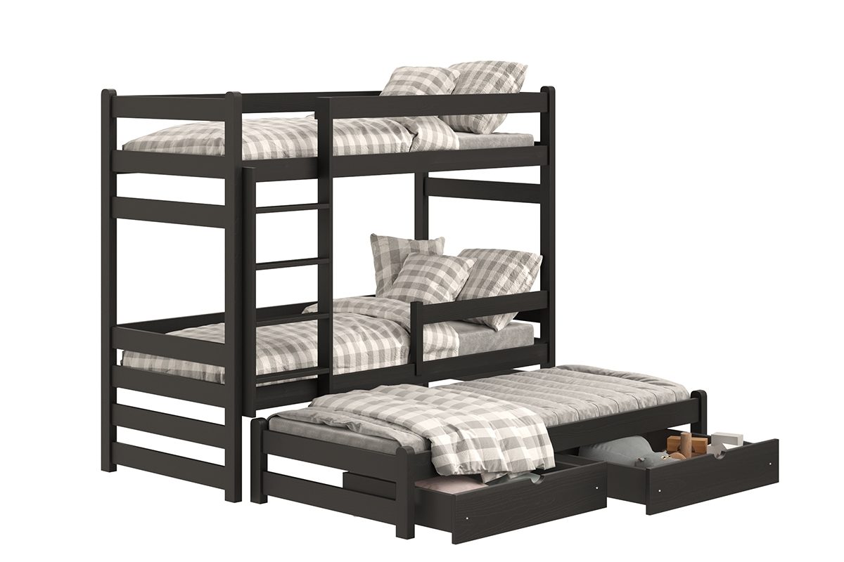 postel dětské patrová  výsuvná Alis PPV 018 - Černý, 90x200 postel patrová  výsuvná Alis PPV 018 - Barva Černý 
