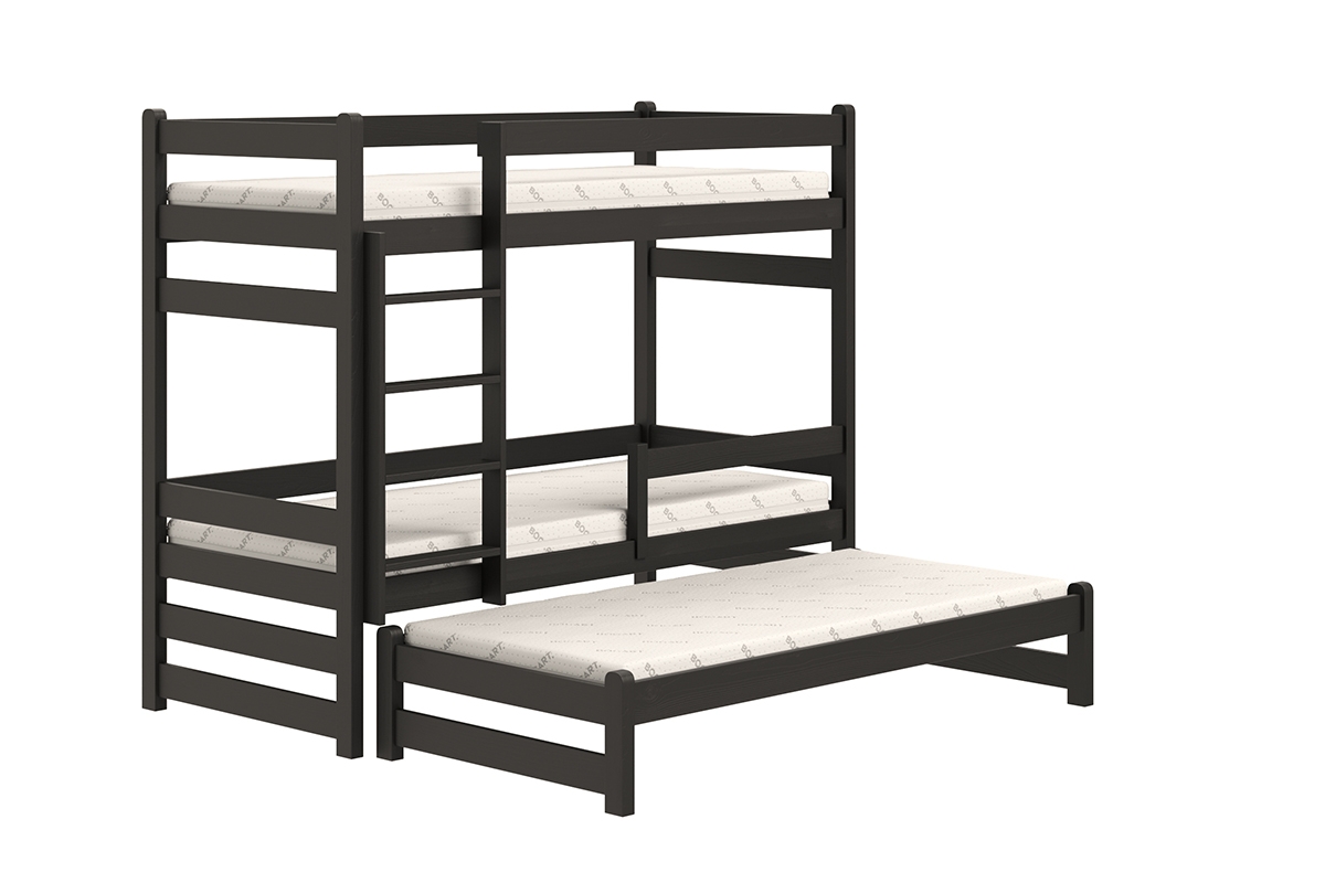 Dětská patrová postel Alis PPV 018 výsuvná 80x180 - černá postel patrová  výsuvná Alis PPV 018 - Barva Černý 