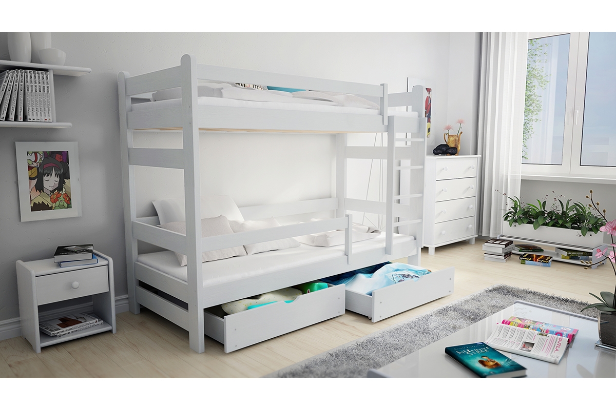 postel dětské patrová  Alis PP 014 - Bílý, 90x180 postel dětské patrová  Alis PP 014 - Barva Bílý 