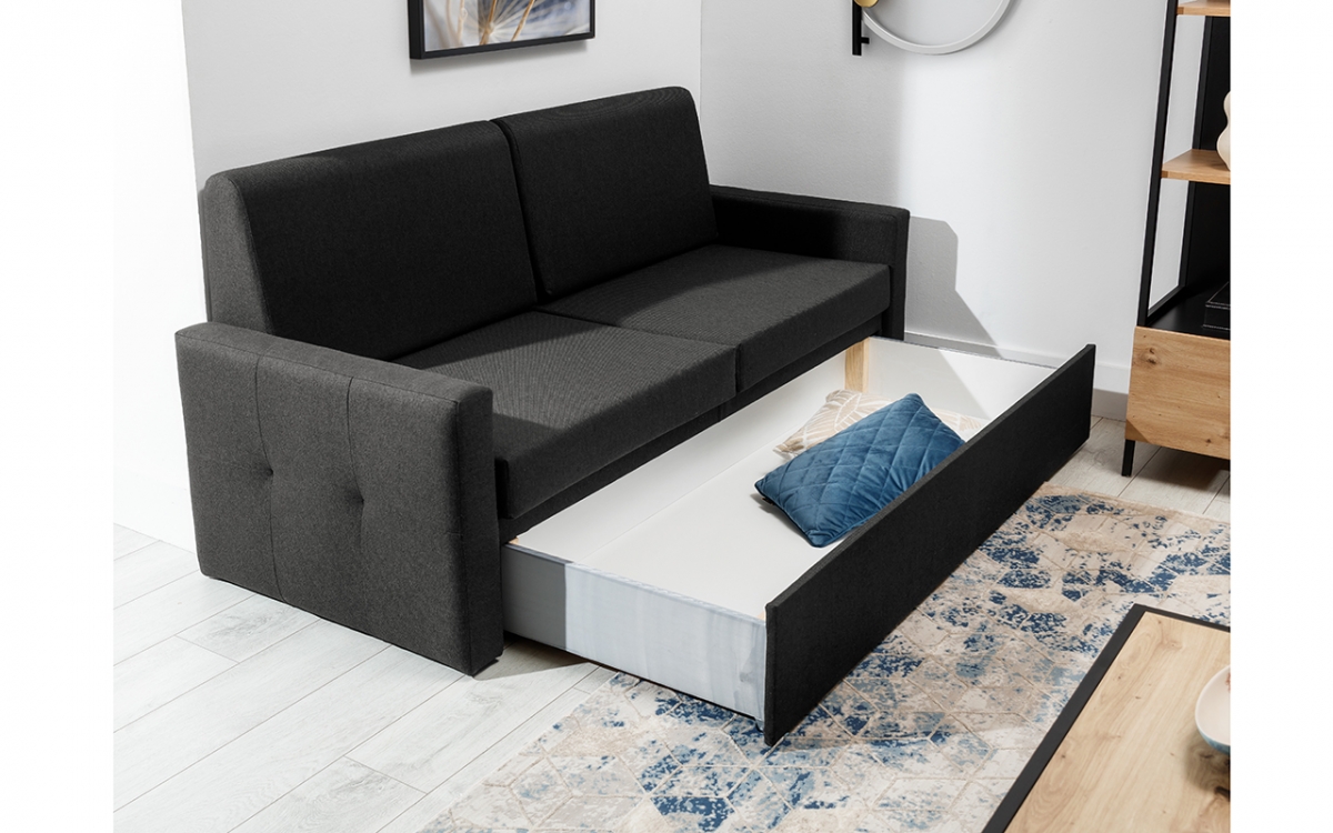 New Elegance kanapé kinyitható szekrényágyhoz 140 cm - Austin 21 fekete Černá Pohovka z pojemna szuflada 
