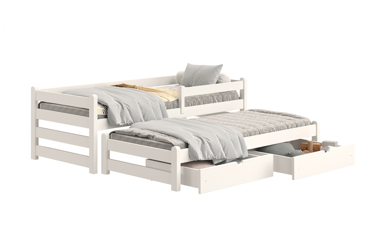 Dětská postel Alis DPV 001 90x200 výsuvná - bílá postel přízemní výsuvná Alis DPV 001 - Barva Bílý