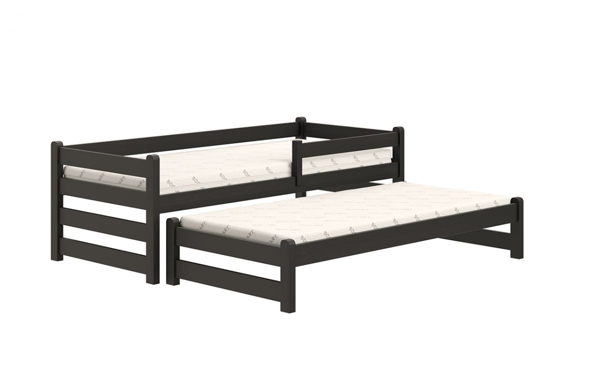 Detská posteľ prízemná s výsuvným lôžkom Alis DPV 001 - Čierny, 90x200 Posteľ prízemná s výsuvným lôžkom Alis DPV 001 - Farba Čierny 