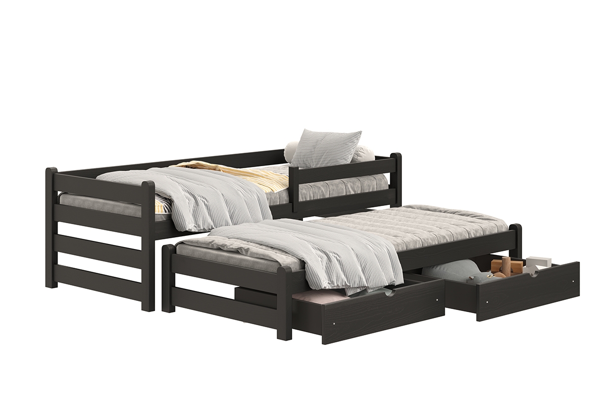 postel dětské přízemní výsuvná Alis DPV 001 - Černý, 90x190 postel přízemní výsuvná Alis DPV 001 - Barva Černý
