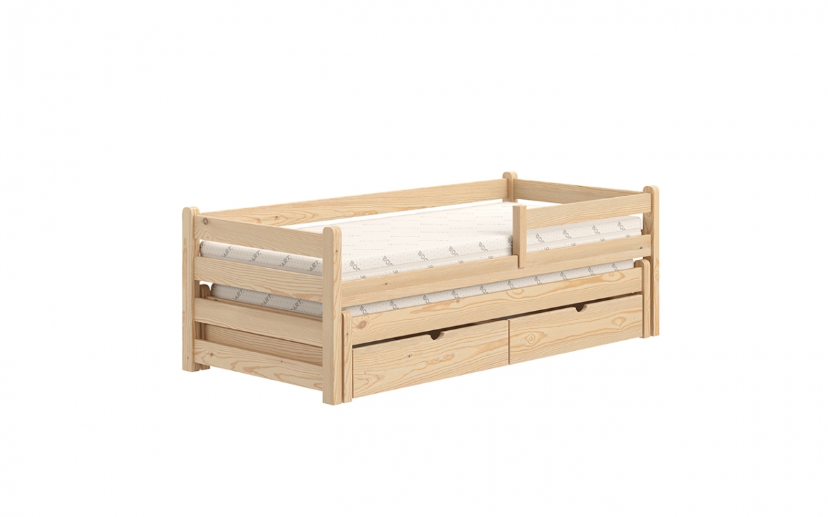 Detská posteľ prízemná s výsuvným lôžkom Alis DPV 001 - Borovica, 90x180 Posteľ prízemná s výsuvným lôžkom Alis DPV 001 - Farba Borovica 