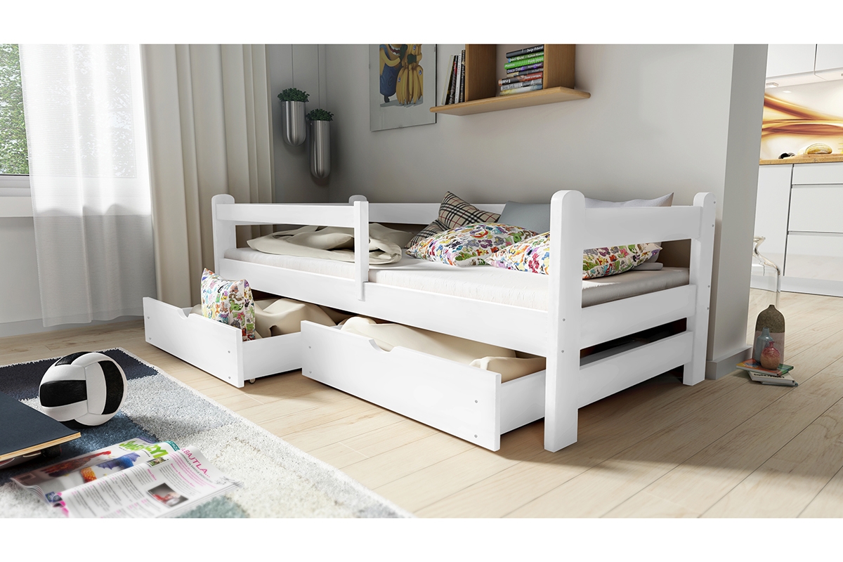 Detská posteľ prízemná Alis DP 018 - Biely, 90x200 Detská posteľ prízemná Alis DP 018 - Farba Biely 