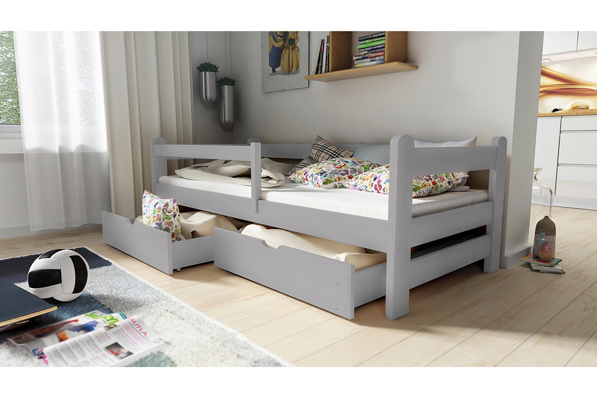 Detská posteľ prízemná Alis DP 018 - šedý, 80x190 Detská posteľ prízemná Alis DP 018 - Farba šedý 