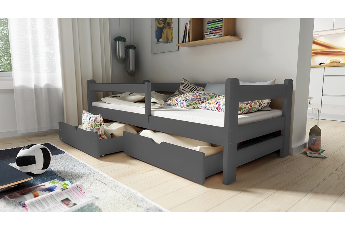postel dětské přízemní Alis DP 018 - grafit, 90x200  postel dětské přízemní Alis DP 018 - Barva Grafit 