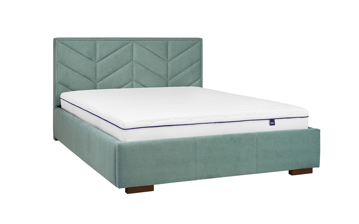 Posteľ čalúnená do spálne s roštom Lindi - 160x200 Zelené posteľ do  spálňa  Lindi, w rozmiarze 160 