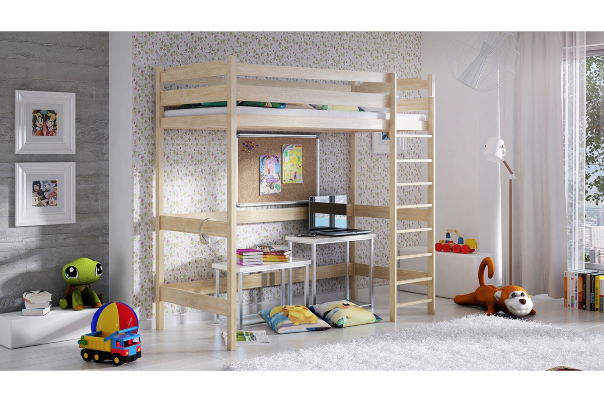 Dětská postel vyvýšená Samio Zp 004 - Borovice, 80x200 Dětská postel vyvýšená Samio Zp 004 - Barva Borovice 