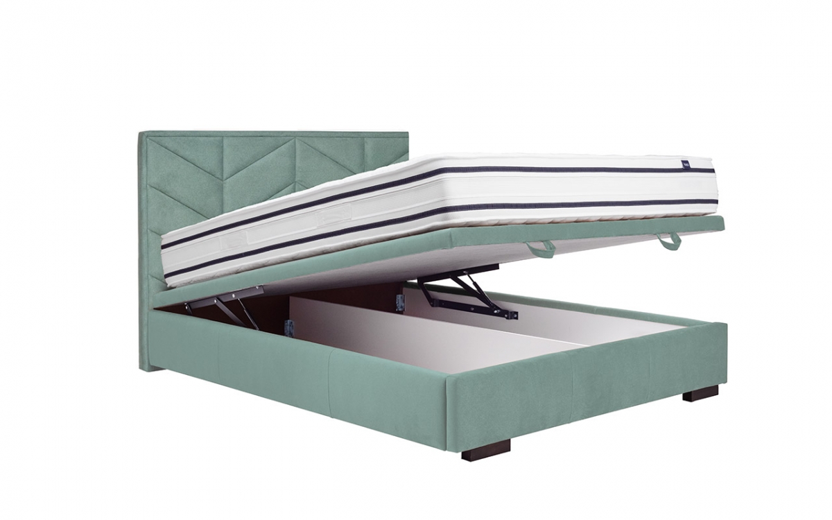 Posteľ do spálne s čalúneným roštom a úložným priestorom Lindi - 160x200  posteľ čalouněné Lindi s úložným priestorom na posciel 