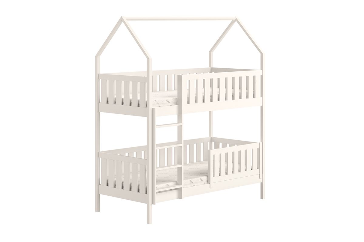 postel dětské domeček patrová  Nemos - Bílý, 90x190 postel dětské patrová  Nemos - Barva Bílý