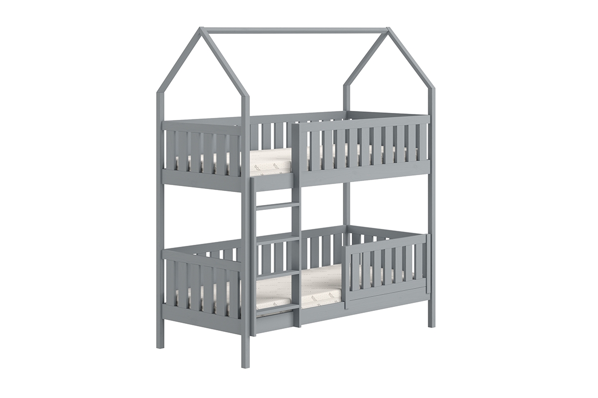 postel dětské domeček patrová  Nemos - šedý, 80x190 postel dětské patrová  Nemos - Barva šedý 