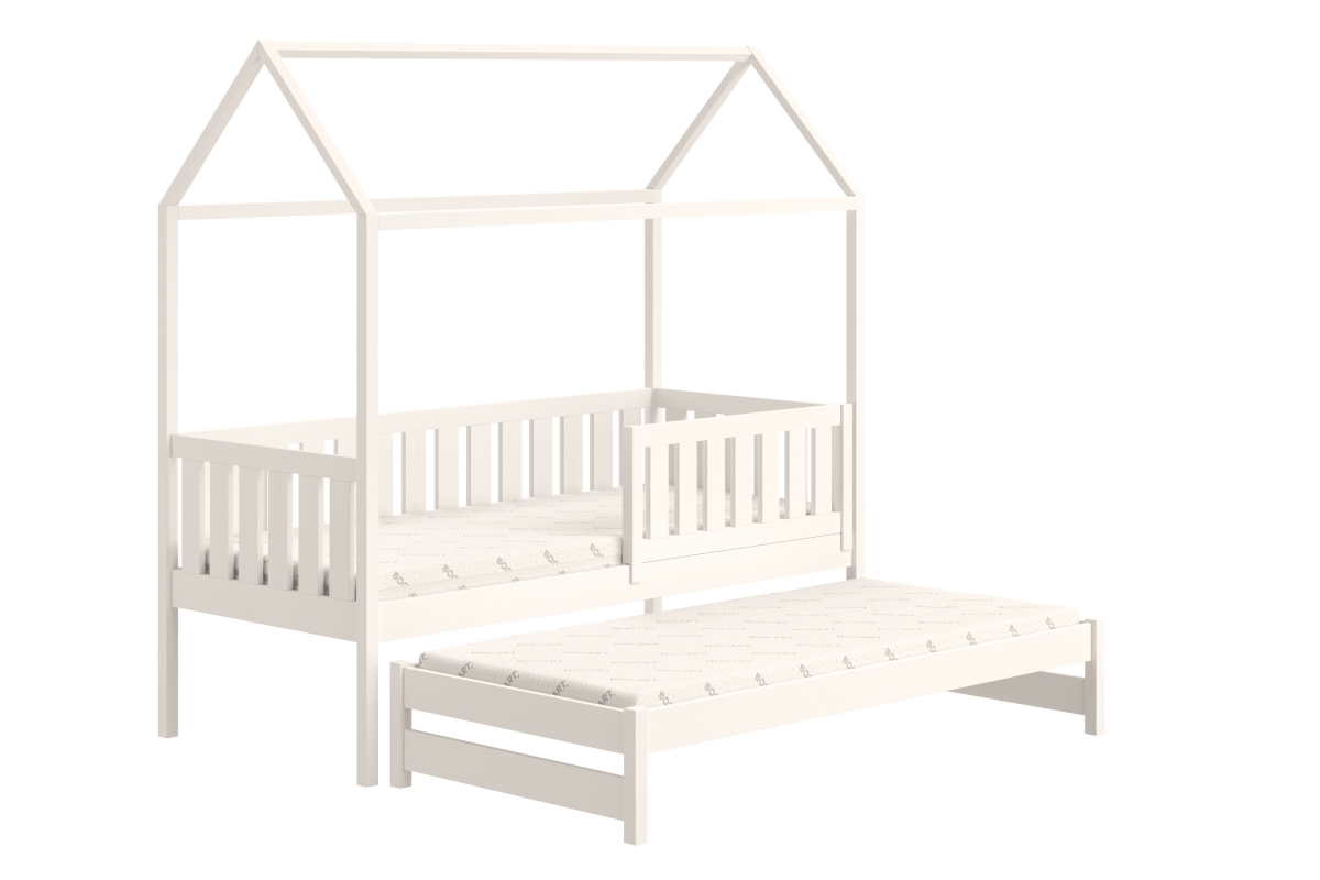 postel dětské domeček přízemní výsuvná Nemos - Bílý, 90x200 postel dětské přízemní výsuvná Nemos - Barva Bílý 