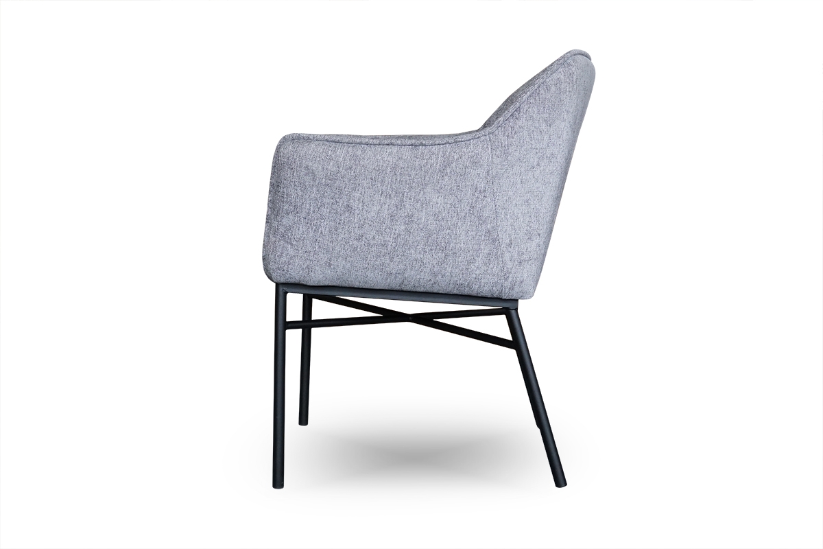 Čalouněná židle Rozalio s područkami - Sigma 09 tmavě šedá / černé nožky židle zpodlokietnikami