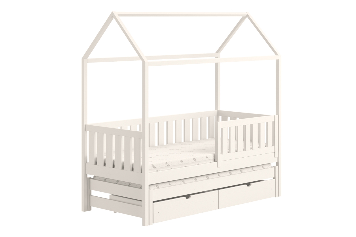 postel dětské domeček přízemní výsuvná Nemos - Bílý, 90x180 postel dětské přízemní výsuvná Nemos - Barva Bílý 