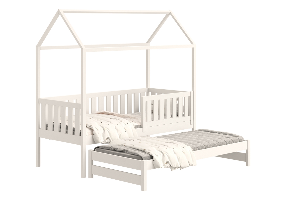 postel dětské domeček přízemní výsuvná Nemos - Bílý, 80x160 postel dětské přízemní výsuvná Nemos - Barva Bílý 