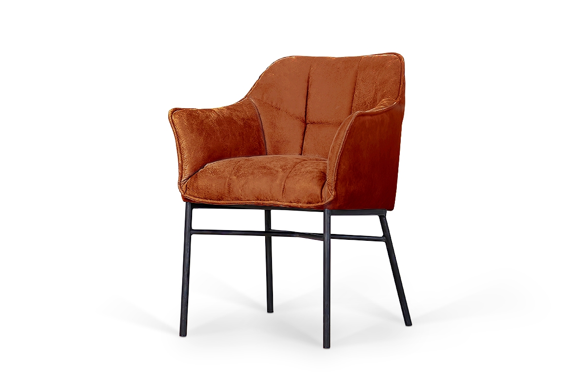 Čalouněná židle Rozalio s područkami - Salvador 14 oranžová / černé nožky pomaranczowe židle