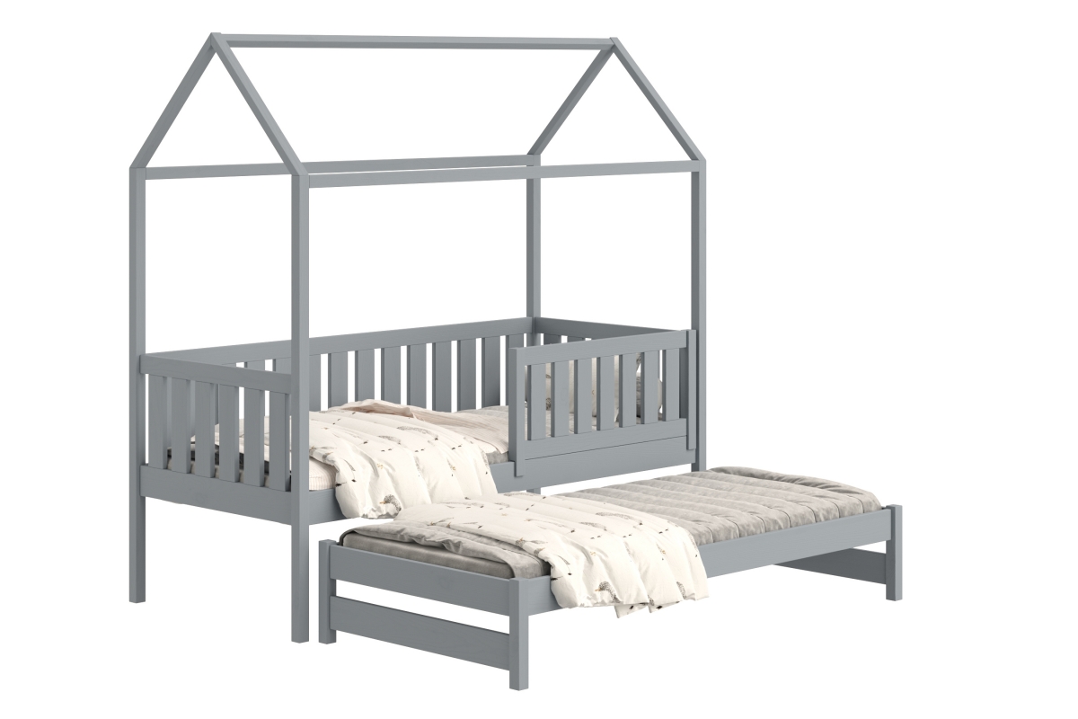 postel dětské domeček přízemní výsuvná Nemos - šedý, 90x190 postel dětské přízemní výsuvná Nemos - Barva šedý