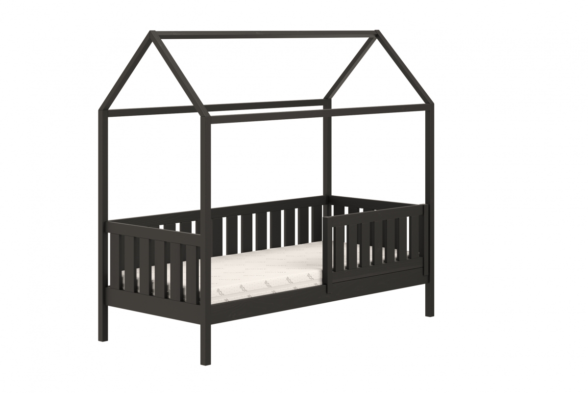 Detská posteľ domček prízemná so zásuvkami Nemos II - Čierny, 90x190 Detská posteľ prízemná so zásuvkami Nemos II - Farba Čierny 