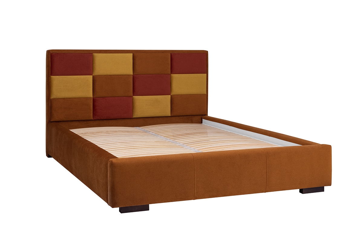Posteľ čalúnená do spálne s roštom Menir - 180x200 posteľ Menir z drewnianym stelazem listwowym 
