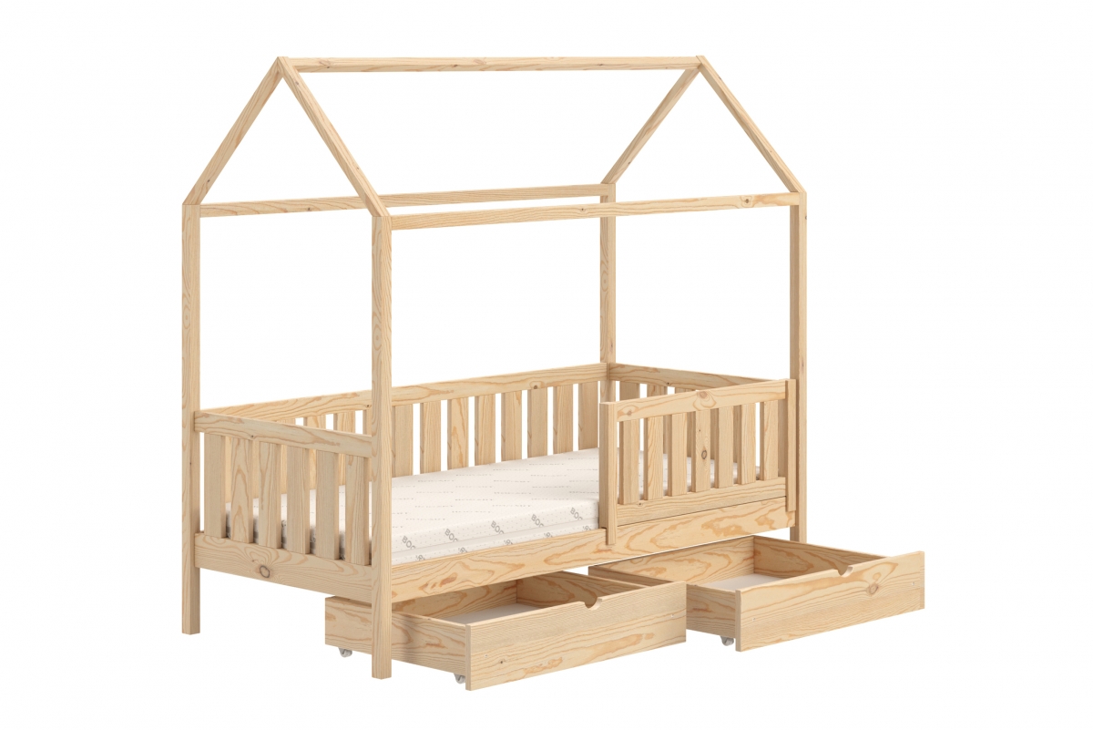 Detská domčeková posteľ Nemos II so zásuvkami - 80x180 cm - borovica Detská posteľ prízemná so zásuvkami Nemos II - Farba Borovica