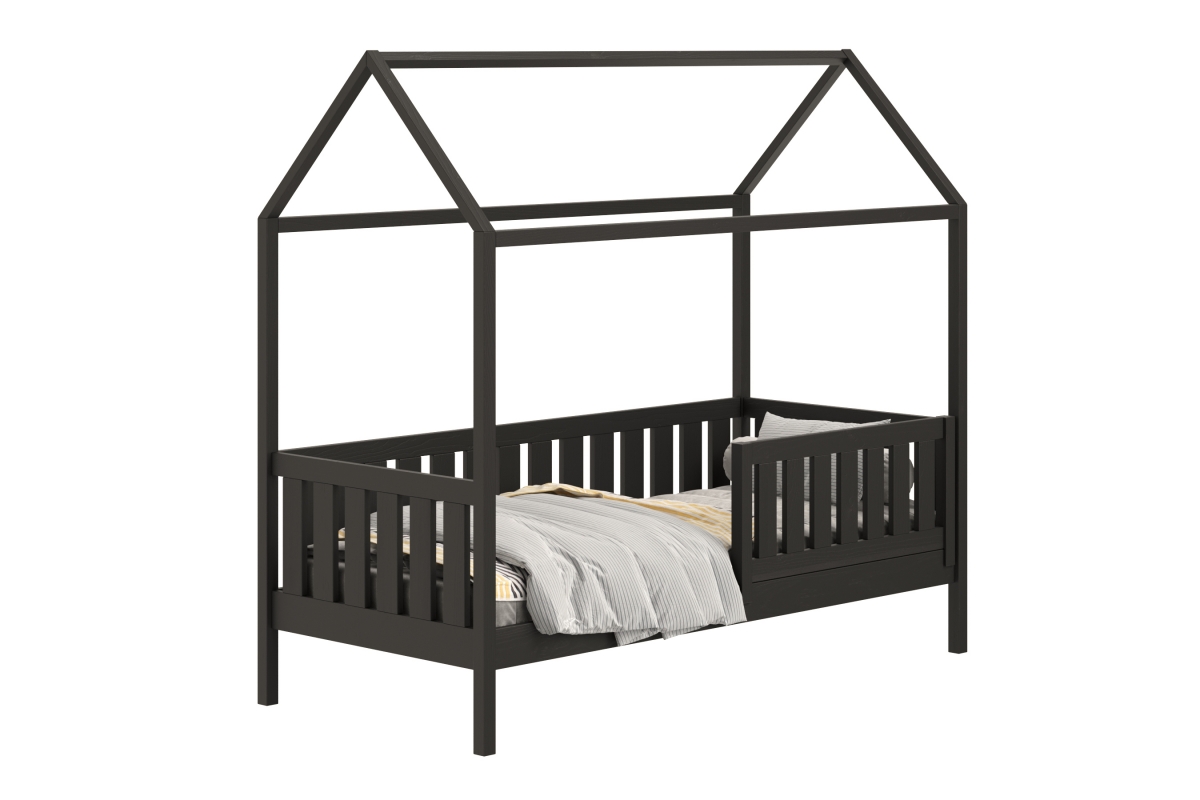 postel dětské domeček přízemní Nemos - Černý, 90x180 postel dětské přízemní Nemos - Barva Černý 