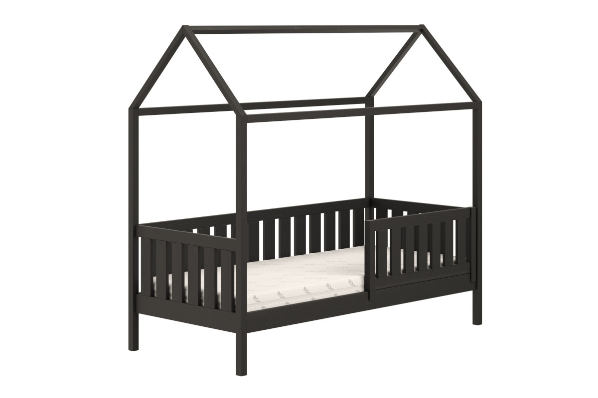 Detská posteľ domček prízemná Nemos - Čierny, 90x180 Detská posteľ prízemná Nemos - Farba Čierny 