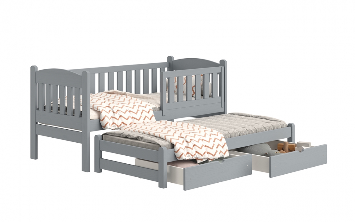 postel dětské přízemní výsuvná Alvins - šedý, 90x190 postel dětské přízemní výsuvná Alvins - Barva šedý 