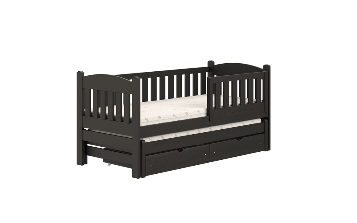 Alvins kihúzható gyermekágy - Fekete, 90x200 Alvins kihúzható gyermekágy - Fekete színű